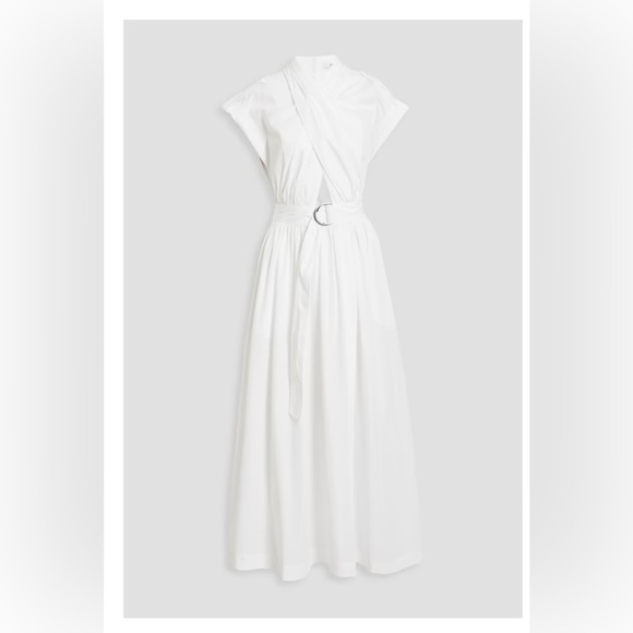 DEREK LAM 10 CROSBYCeleste wrap-effect cutout cotton-poplin maxi dress